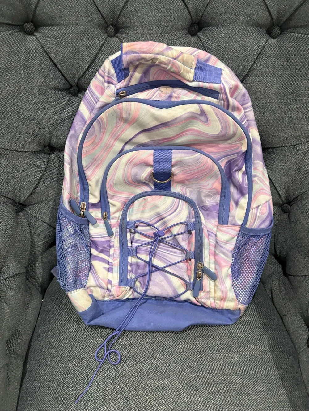Pottery Barn Teen Purple Marble Swirl Backpack